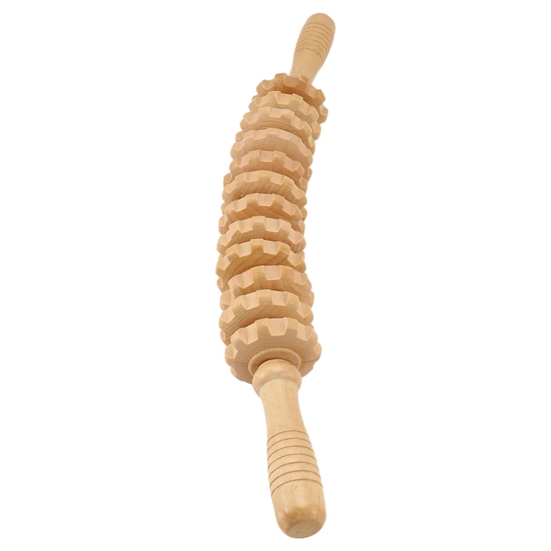 A28F-12 Rollers Wooden Massager Curved Exercise Roller Sticks Full Body Wood Therapy Massage Tools Muscle Pain Release