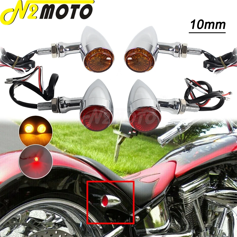 

Retro Motorcycle LED Mini Bullet Turn Signal Blinker Light Indicator Lamp 10mm Screw For Harley Choppers Sportster Bobber Custom