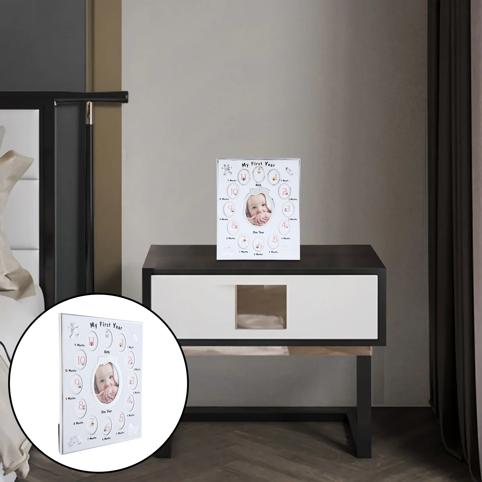 12 Months Baby Photo Frame Newborn Growth Record Picture Frame For Child First Year Keepsake Baby Souvenirs Hand Footprint