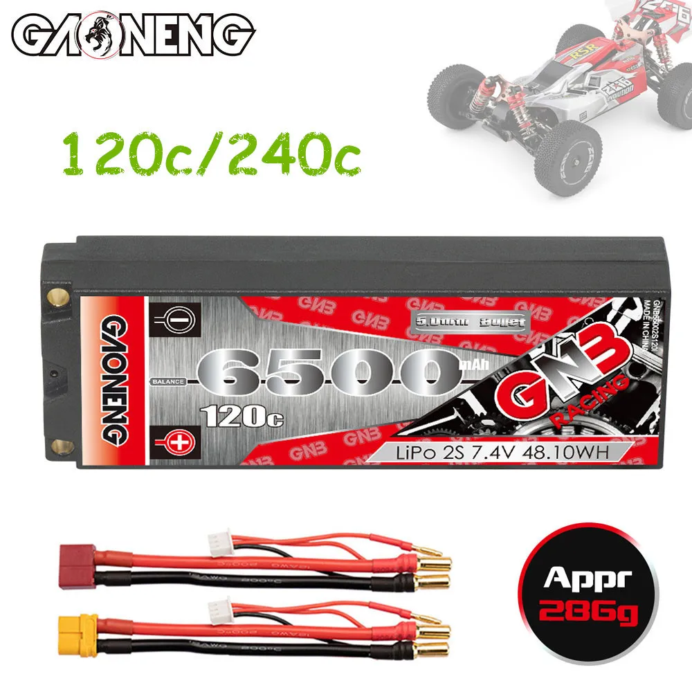 

GNB 2S 7.4V 6500mAh 120C/Max 240C Lipo Battery For RC Racing Cars Boat Four Drive Off-Road Spare Parts 7.4V Rechargeable Battery