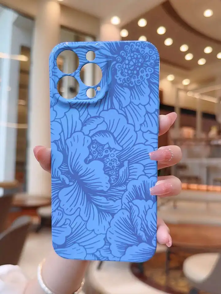 Blue Floral iPhone Case for iPhone 15 Models
