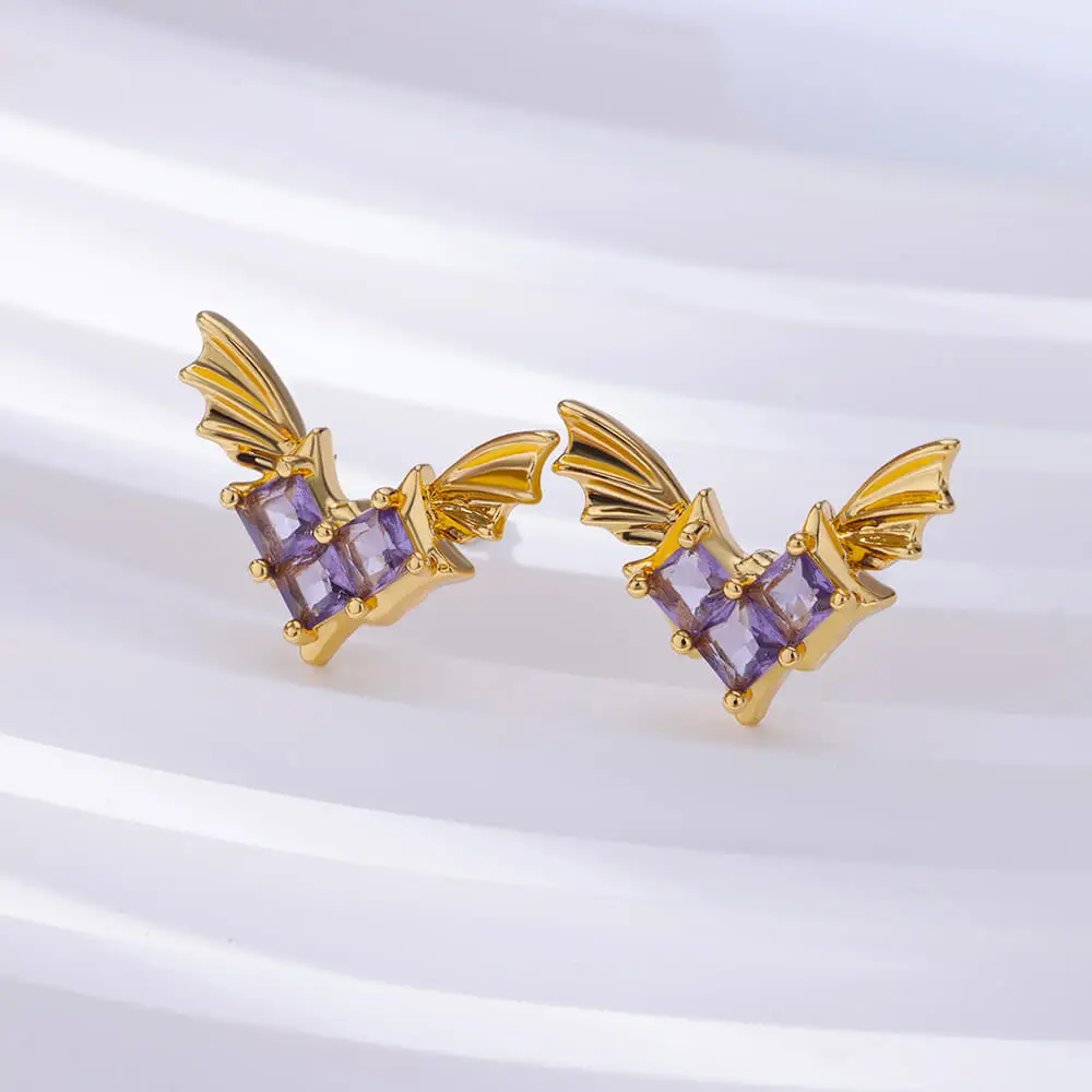 Zircon Earrings For Women Gold Color Stainless Steel Earring Aesthetic
