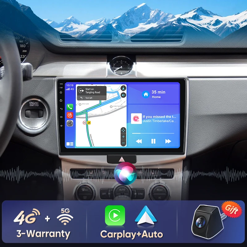 Radio samochodowe Litillbuly z bezprzewodowym CarPlay i Android Auto dla VW Passat B6 B7 CC, GPS, multimedia, system stereo 2 DIN