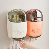 Wall-Mounted Dustproof Chopstick Holder Multi-functional Cutlery Holder Kitchen Knife Fork Spoon Container with Lid for Drainage 1