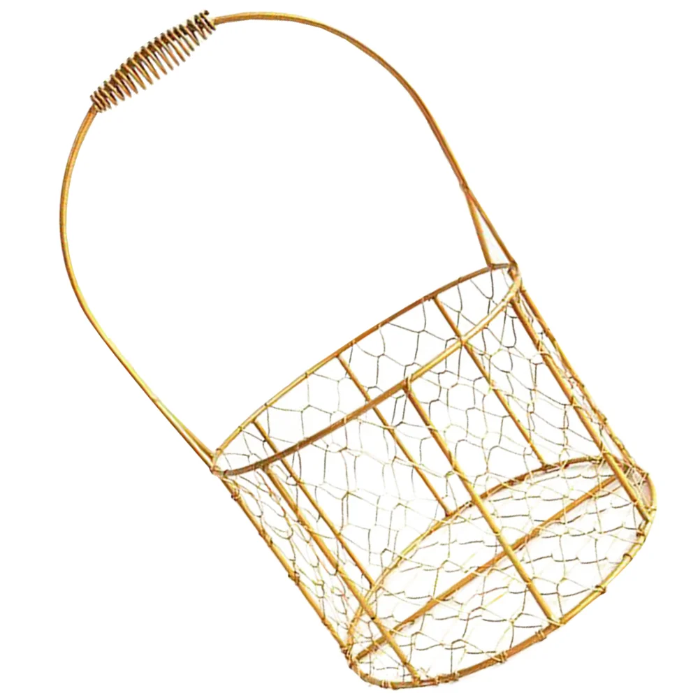 

Wrought Iron Storage Basket Fruits Large Wire Hamper Flower Small Metal Baskets