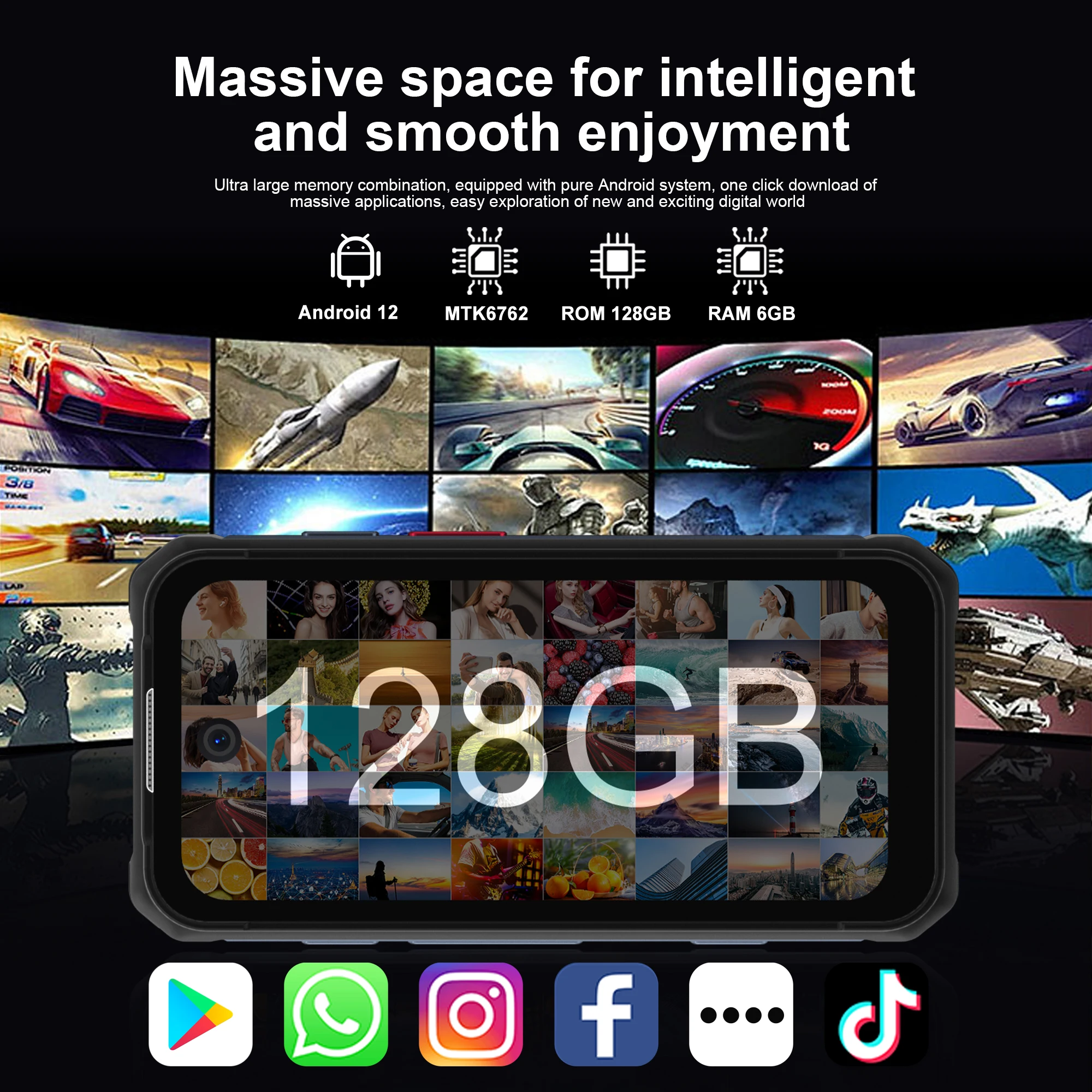 SERVO TANK500 IP68 Waterproof Mini Smartphone 4G LTE Android12 OS 6GB+128GB 13MP Camera Face Unlock 3.88" Small Rugged Cellphone