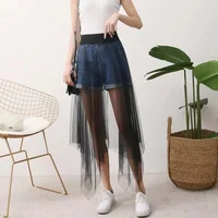 Black White Long Tulle Lace Mesh Skirt Women Petticoat Underskirt Summer Korean Irregular Cover Up Skirt Tutu Skirt For Girl - Image 6