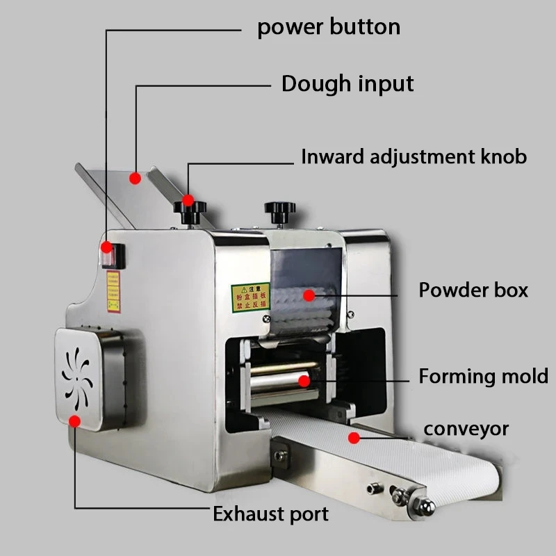 110V220V Imitation Handwork Dumpling Wrapper Machine Automatic Commercial Stainless Steel Noodle Press Dough Rolling Pasta Maker