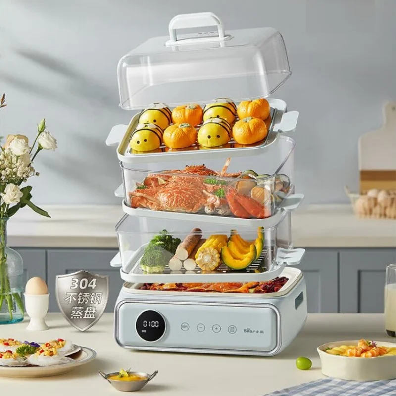 Bear 220V Electric Steamer 21.5L Four-layer Multi-purpose Cooker with Upper Steaming and Lower Cooking Electric Cooker 5