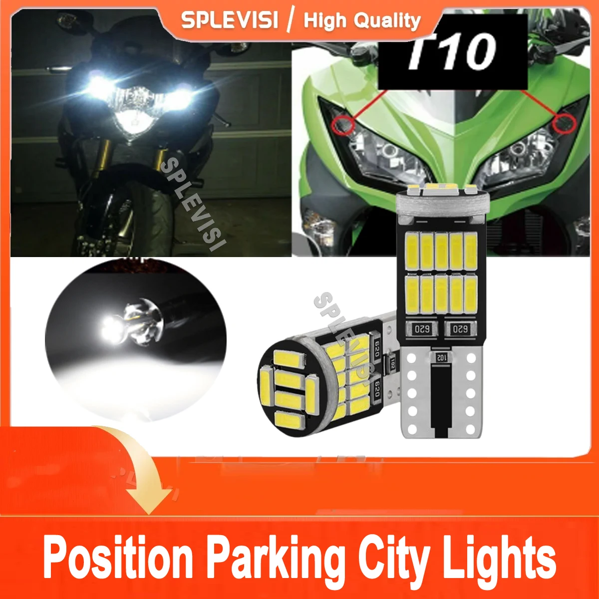 

2Pcs W5W LED Motorcycle Position Parking for Kawasaki zx-14r zx14r 1400 LED Headlight Pilot Park Lights T10 194 2006-2020