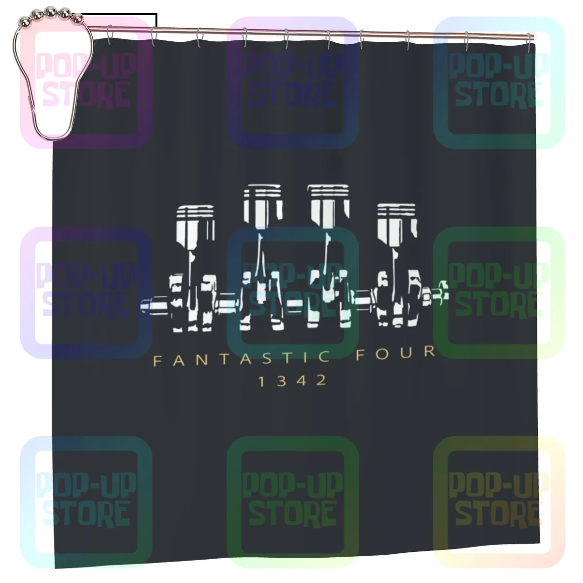 Engine Motor Cylinder Vtec Jdm Turbo Engineer Mechanic Piston Shower Curtain Bathroom Curtain Fashion With Hook