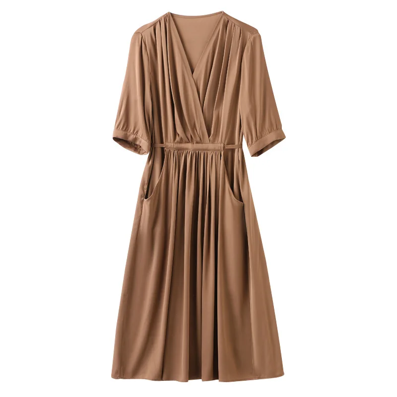 knee length dresses for ladies Joseph Severin Crepe de Chine Silk Dress - Size 34 - Grey