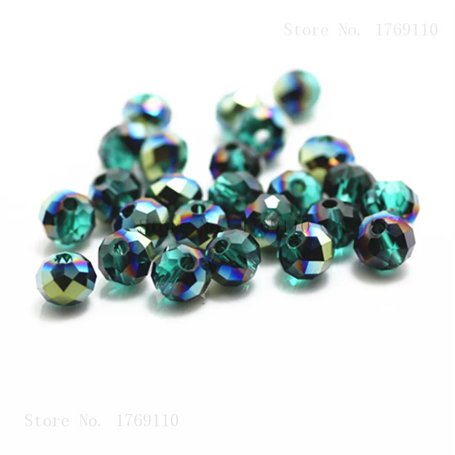 Isywaka Pink Silver Faceted Crystal Glass Spacer Beads for Jewelry Making, 50pcs