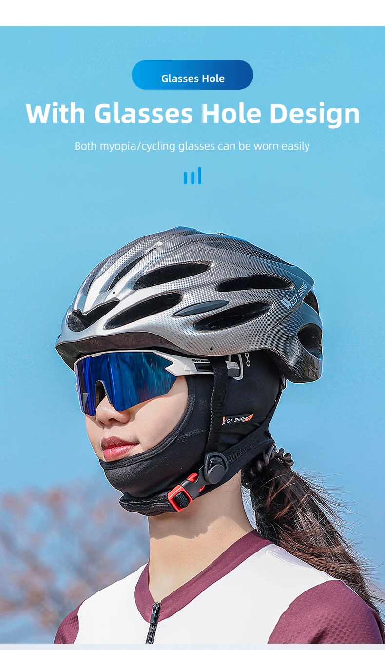 WEST BIKING Atmungsaktive Fahrrad-Kopfbedeckung UPF50+ Anti-UV Vollgesichtsmaske Sommer Kühlende Kopfbedeckung Fahrradhelm-Innenfutter Fahrradausrüstung – Detail 8