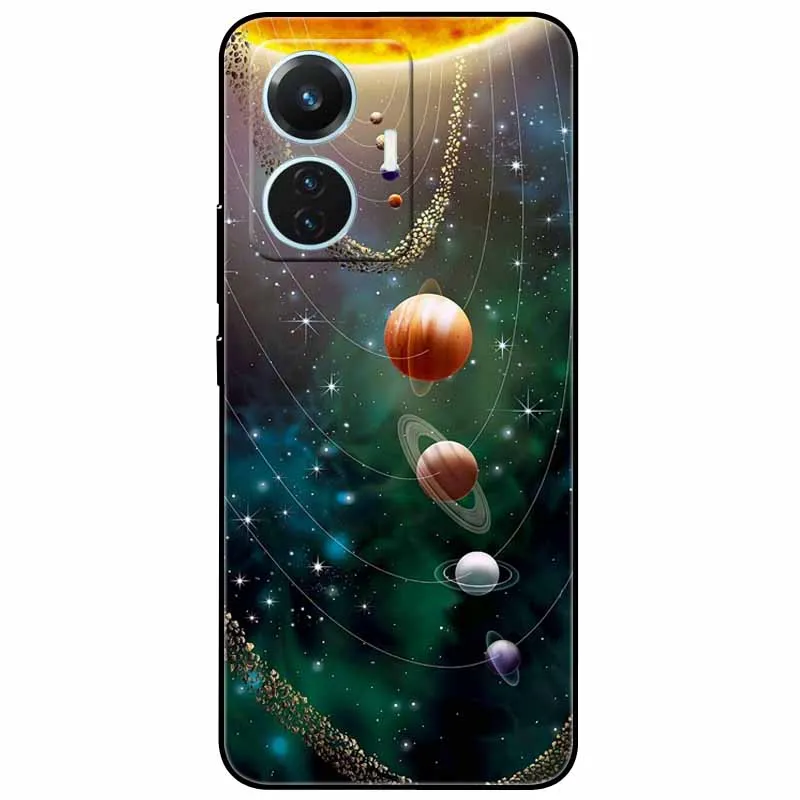 Starry Moon Black Silicone TPU Shockproof Case Cover