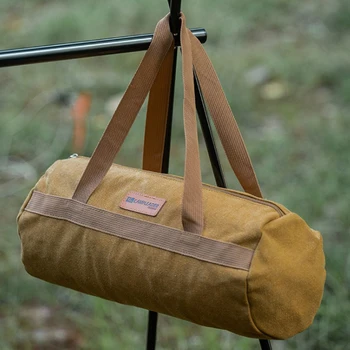 Borsa Portaoggetti da Campeggio, Contenitore Cilindrico per Picchetti da Tenda, Corde Antivento, Martello, Borsa in Tela di Grande Capacità, Accessori per Esterni