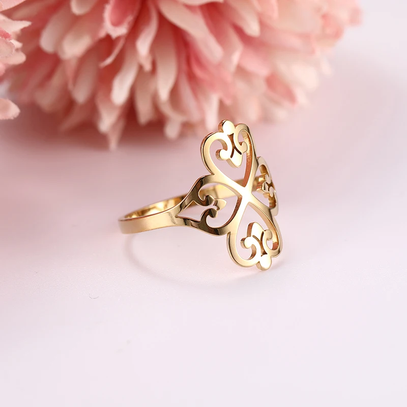 Kkjoy Edelstahlring für Frauen, keltische hohle Fingerringe, Krone, Lotus, Hexerei, Amulett, Pentagramm, Schmuckgeschenk – Detail 25
