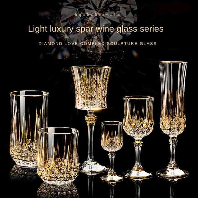 Cristal D'Arques Golden Vine Crystal Wine Glasses With Decanter Sets