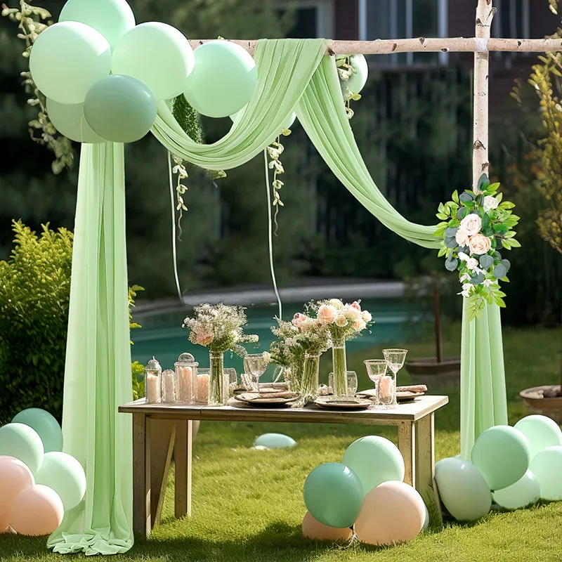 3-10M Wedding Arch Drape Fabric Sheer Chiffon Tulle Curtain Draping Backdrop Party Supplies Home Drapery Ceremony Decoration party arch set wedding arch set chiffon fabric curtains organza fabric backdrop