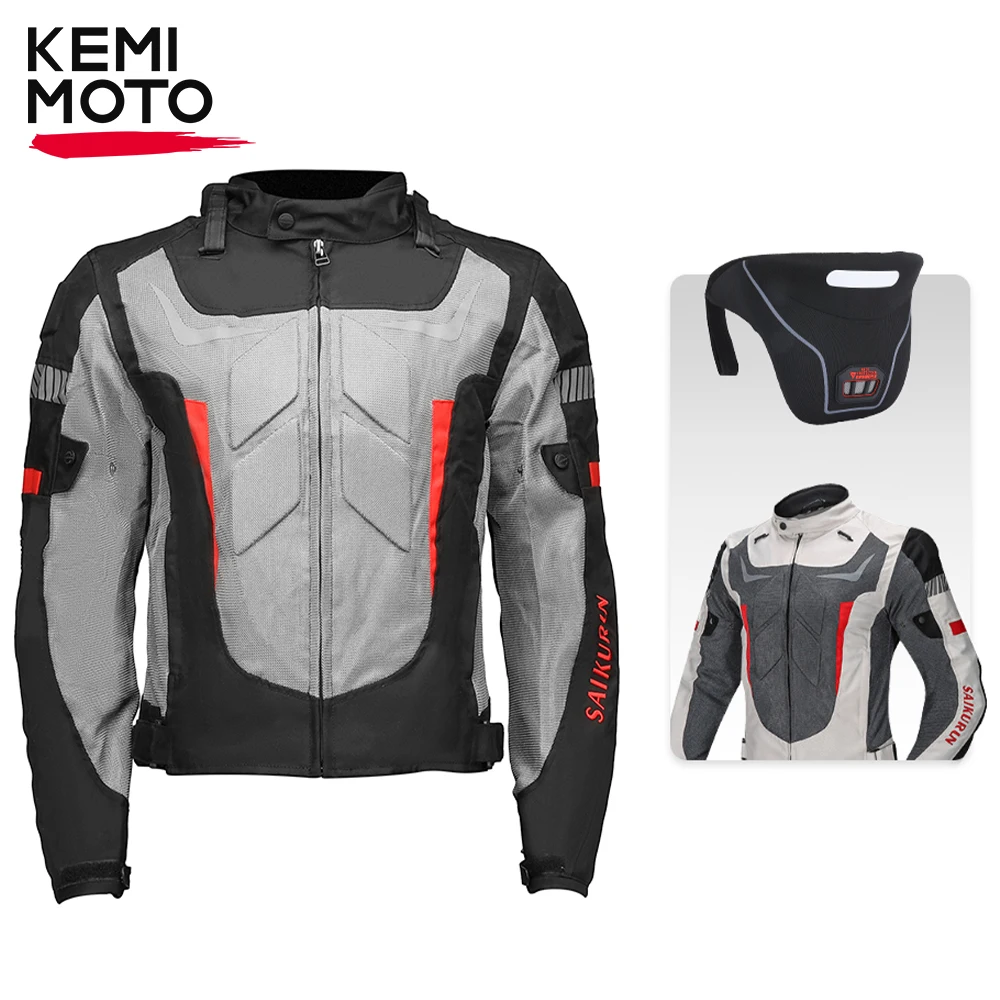 Motorcycle Jacket Clothing Men Riding Suit Neck Guard Detachable Waterproof Outdoor Protective