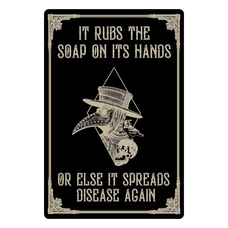 Gothic Plague Doctor Dishwasher Magnet – Clean/Dirty Sign For Kitchen | Witchy Home Decor & Gothic Gift