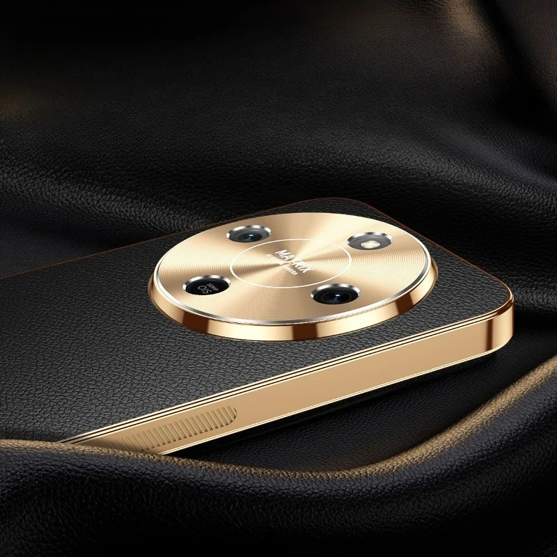 PU Leather Texture Lichee Pattern Plating Shockproof Case with Lens Protection and Bumper Shell