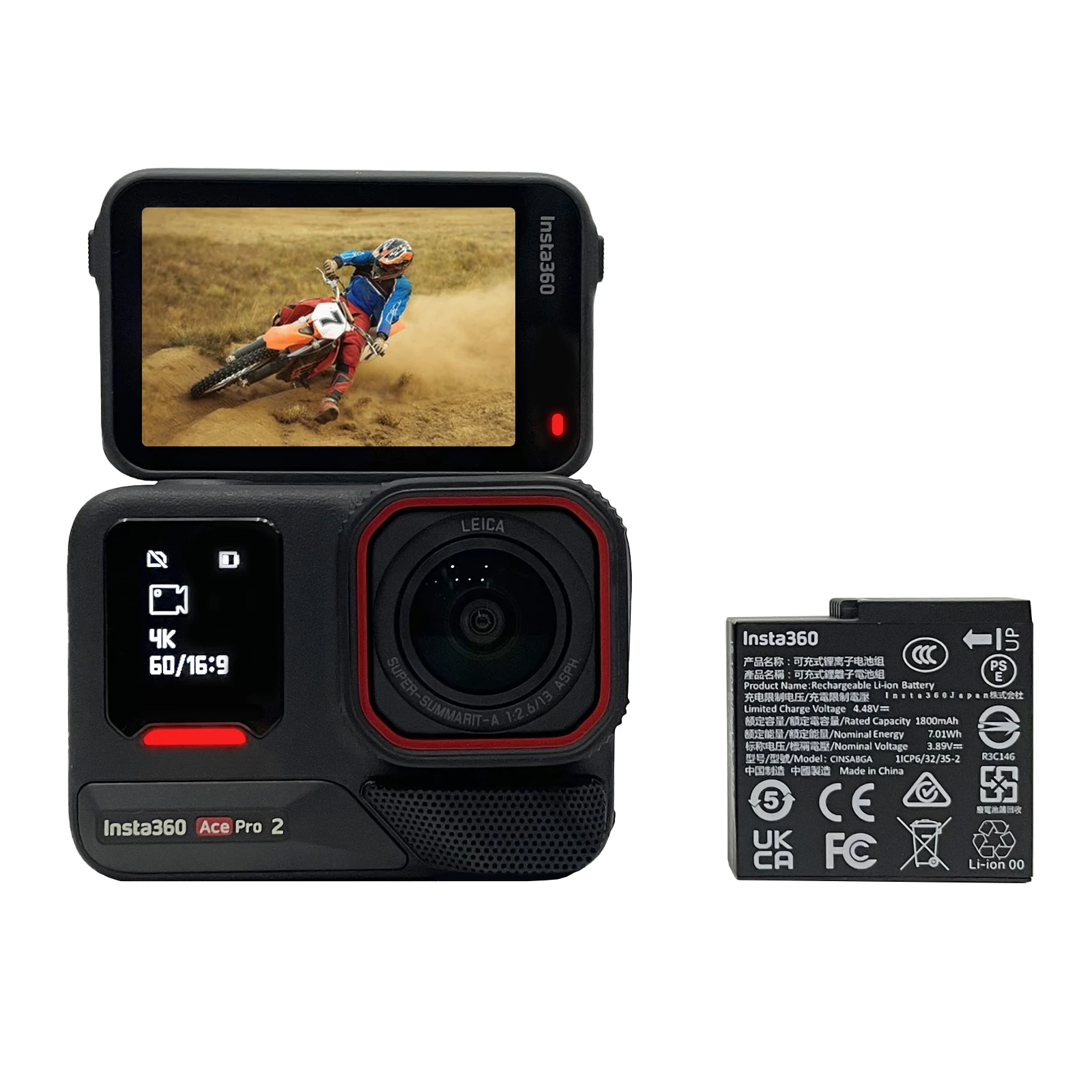 Insta360-Ace pro 2 8k防水アクションカメラ、デュアルAIチップ、1,1