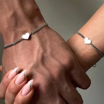 Love Heart Couple Bracelets for Men Women