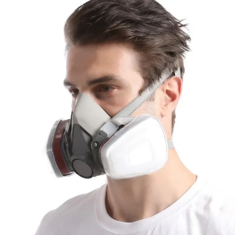 Original 6200 Respirator Reusable Half Face Cover Gas Mask with Cotton Filter Goggles for Painting Spray Polishing Work Safety