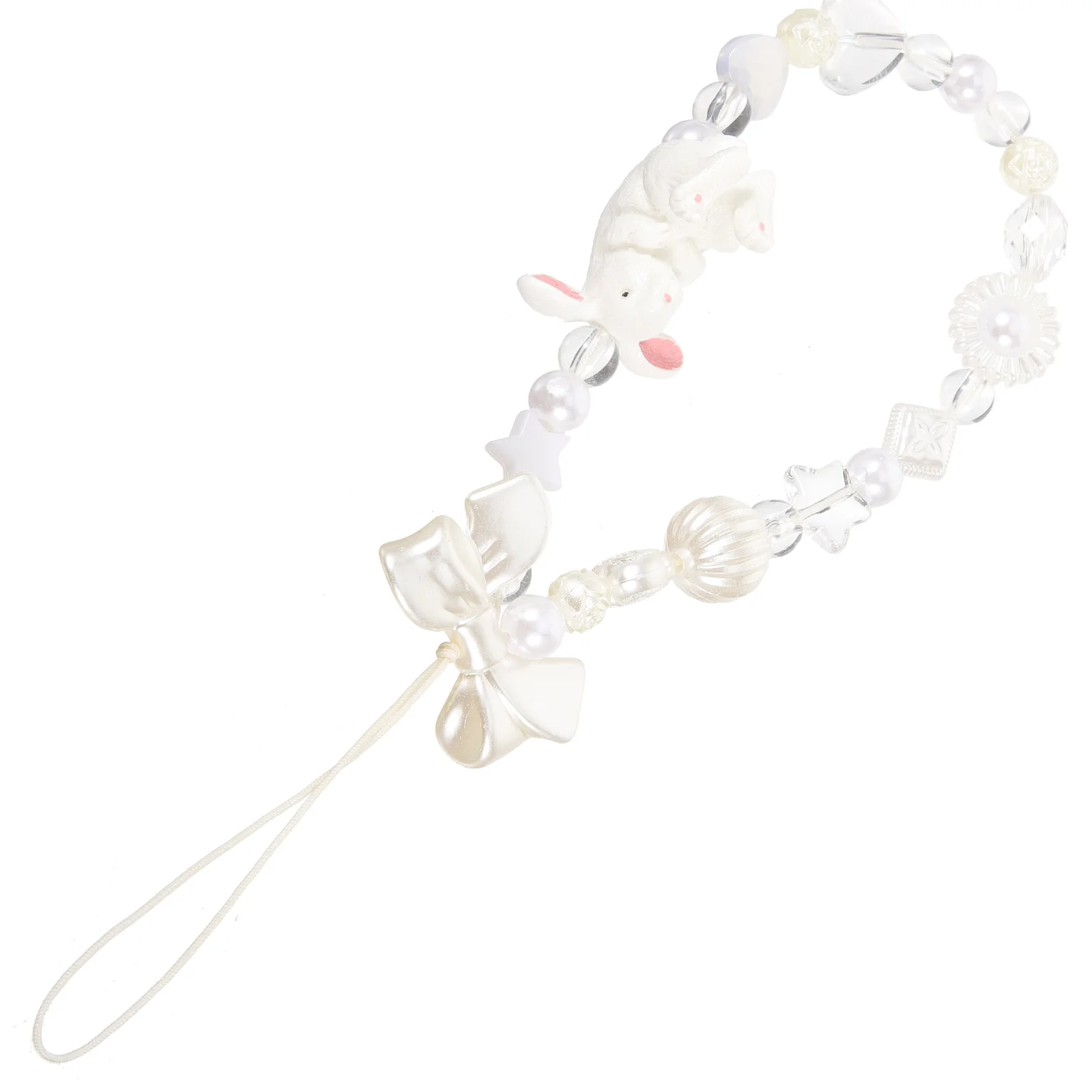 

Rabbit Mobile Phone Chain Cell Wrist Strap Lanyards for Keys Beaded Camera Accessories
