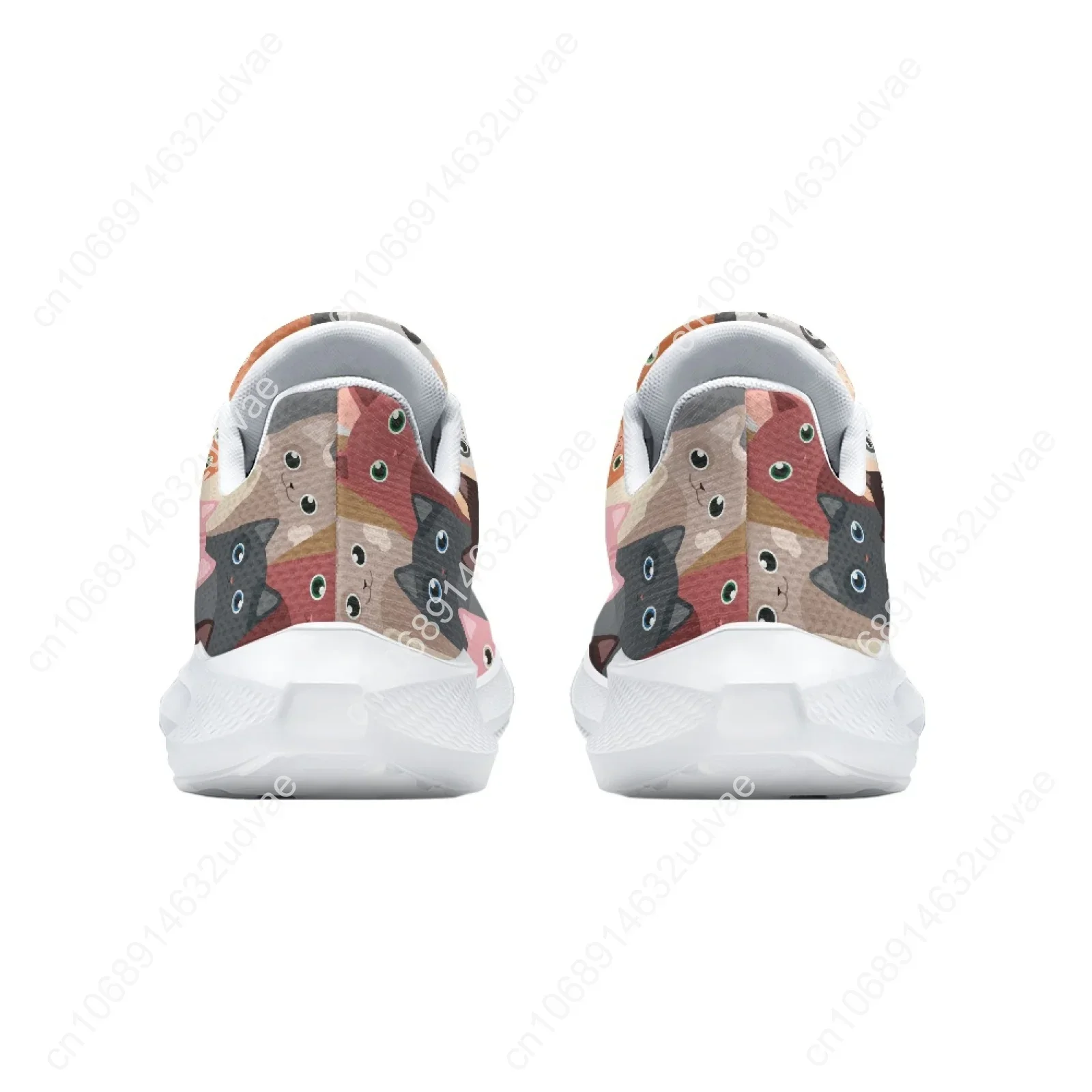 New Women's Sneakers Cute Cartoon Cat Designer Brand Shoes Girls Sneakers White Lace Up Casual Shoes Zapatos Mujer