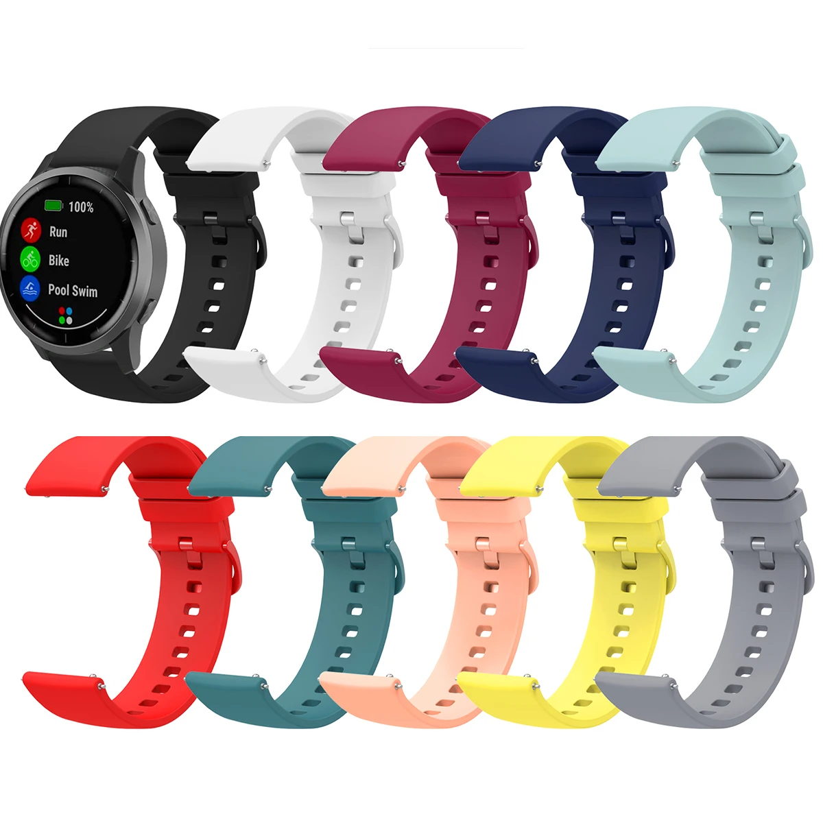 Versatile Silicone Watch Band - Adjustable Strap