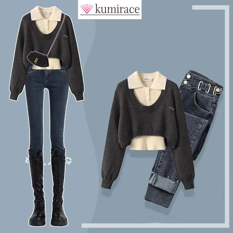 Женский трикотажный комплект из трех предметов