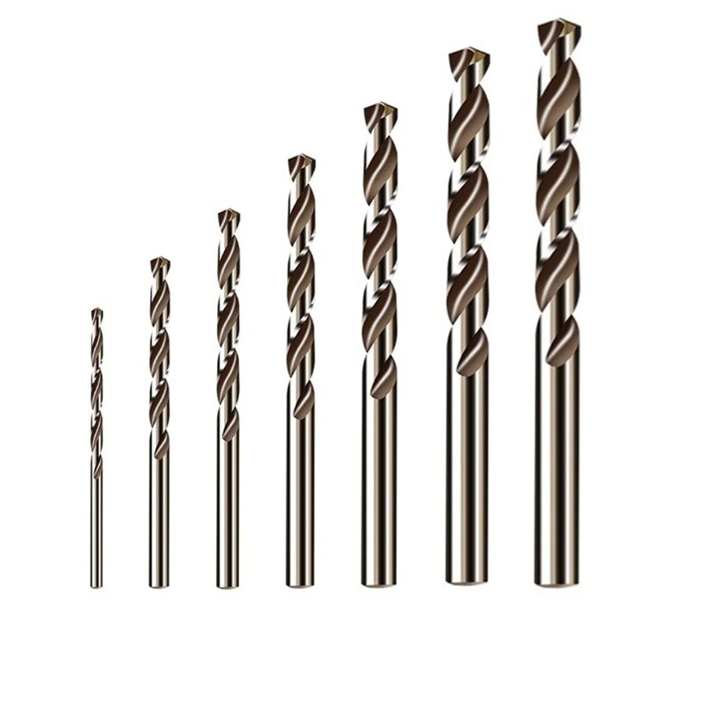 

7Pcs HSS M35 Cobalt Auger Drill Bit 1/2/3/4/5/6/8mm Round Shank For Metal Stainless Steel Drilling Hole Punching Power Tools