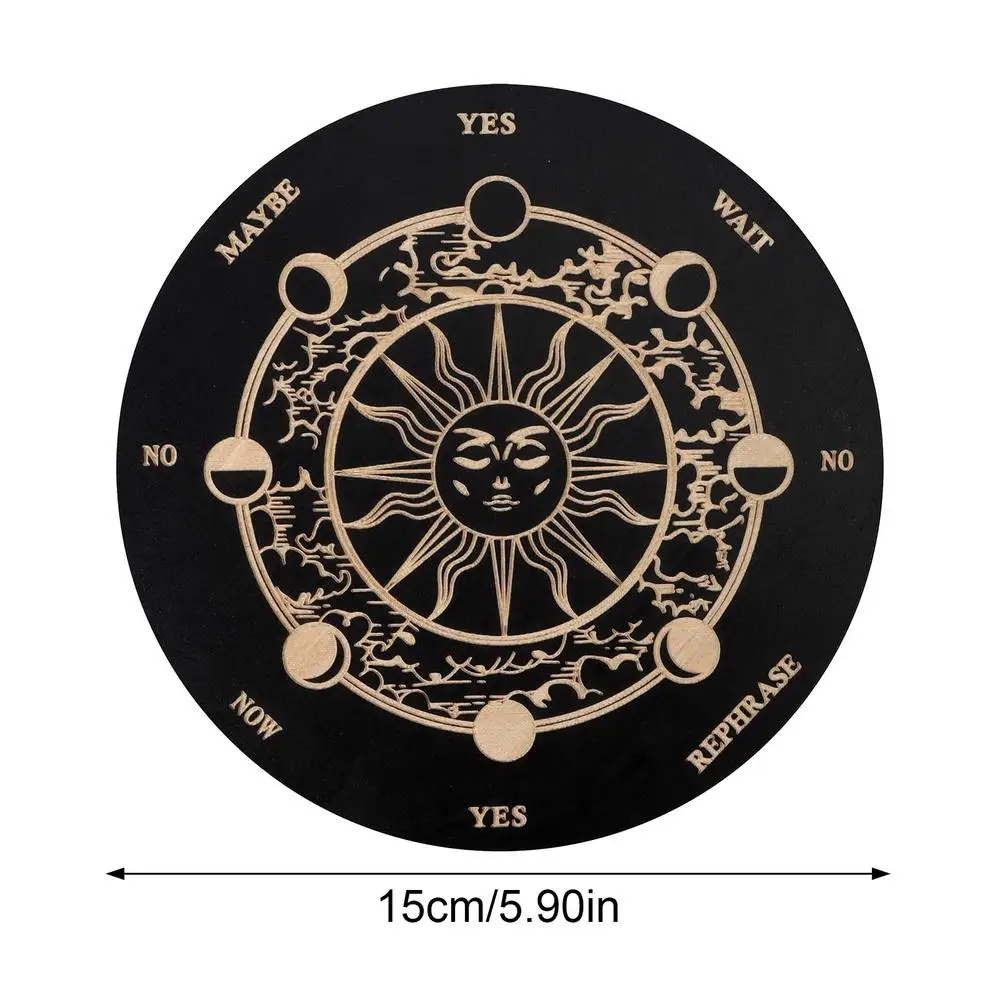 Tavola Del Pendolo In Legno Con Motivo A Stella - Divinazione E Decorazione, 149mm | Per Stregoneria E Altare