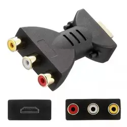 HDTV to AV Converter Cable - 3RCA Audio Video Adapter - No plug (HDTV to AV)