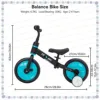UBRAVOO Fit 'n Joy Beginner Toddler Training Bicycle for Boys Girls 2-4, 4-in-1 Kids Balance Bike with Pedals & Training Wheels 2