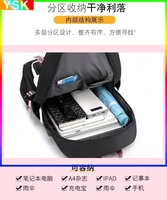 MINISO Disney Lilo and Stitch Stitch USB Charging Schoolbag Male and Female Student Backpack Anime Cartoon School Bag Mochila 2