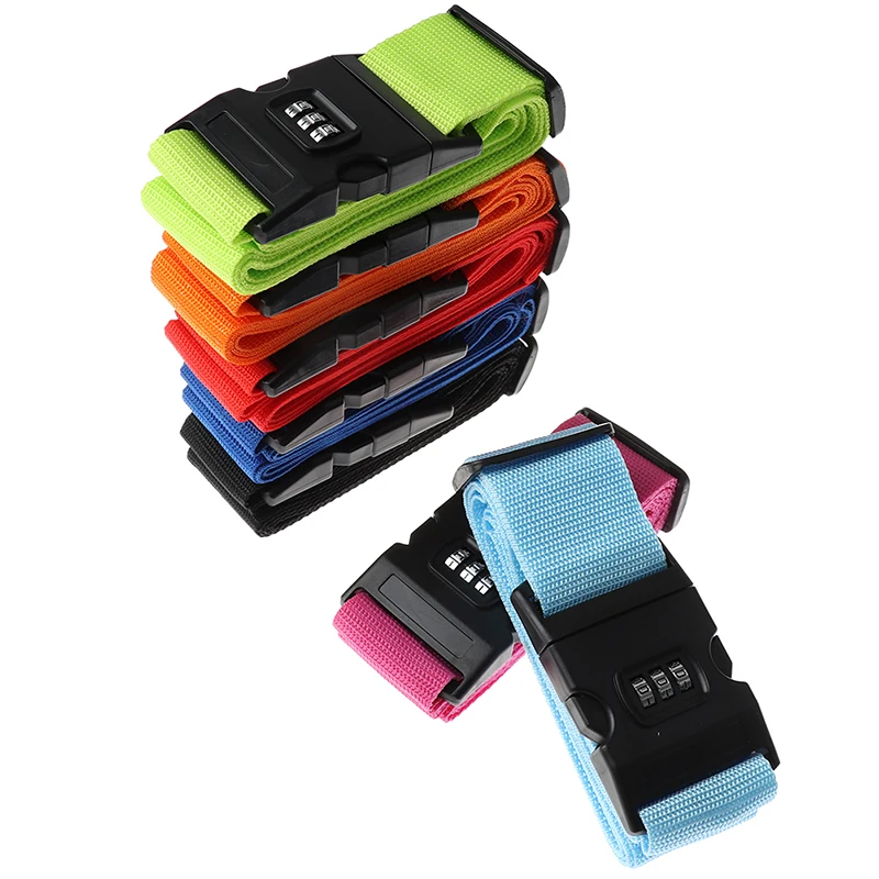5cm 2M Rainbow Password Lock Packing Luggage Bag With Luggage Strap 3 Digits Metal Password Lock Buckle Strap Baggage Belts