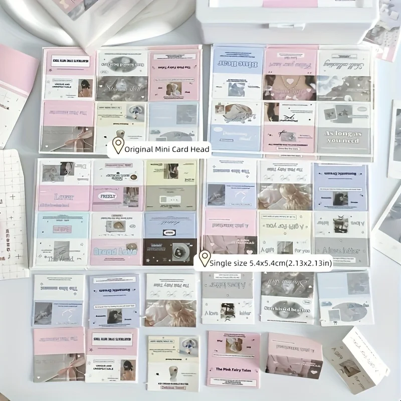 30pcs Mini Folded Cards with Crease Lines-INS Style Label Holders for Gift Packaging, 5 Sheets of Creative Paper Accessories