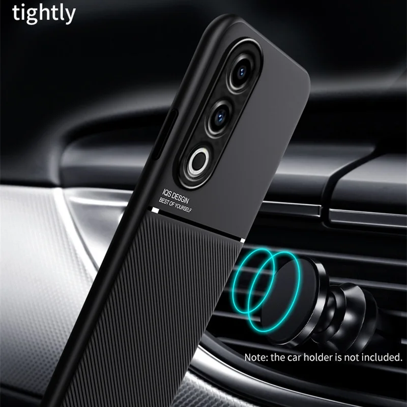 Car Magnetic Silicone Phone Case with Leather Texture