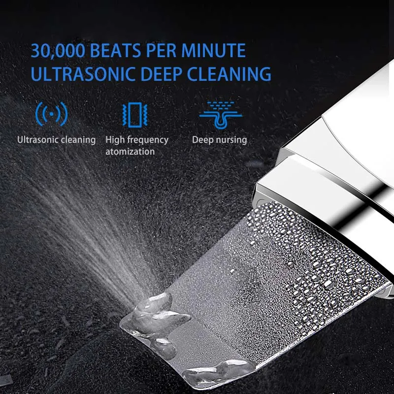 Ultrasonic Skin Scrubber Facial Spatula Blackhead Remover Deep Face Cleaning Lift Machine Peeling Shovel Pore Cleaner