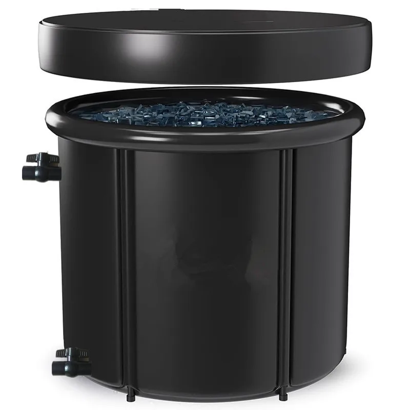 Ice Bathtub The Barrel Body Has 2 Faucets, Can Be Used With Refrigeration Machines Large Size 90x75 Foldable Portable Bucket