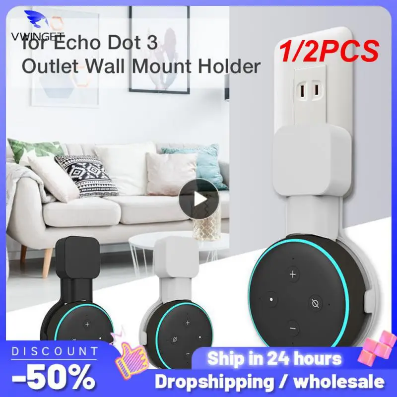 Supporto Per Montaggio A Parete Echo Dot 1/2Pcs, Staffa Di Gestione Del Cavo Per Altoparlante Alexa Echo Dot Di Terza Generazione (Spina Eu Us Uk)