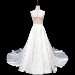 Real Image Satin Detachable Skirt Wedding White Removable Train For Dresses Bridal Overskirt Accessories Custom Made Petticoat
