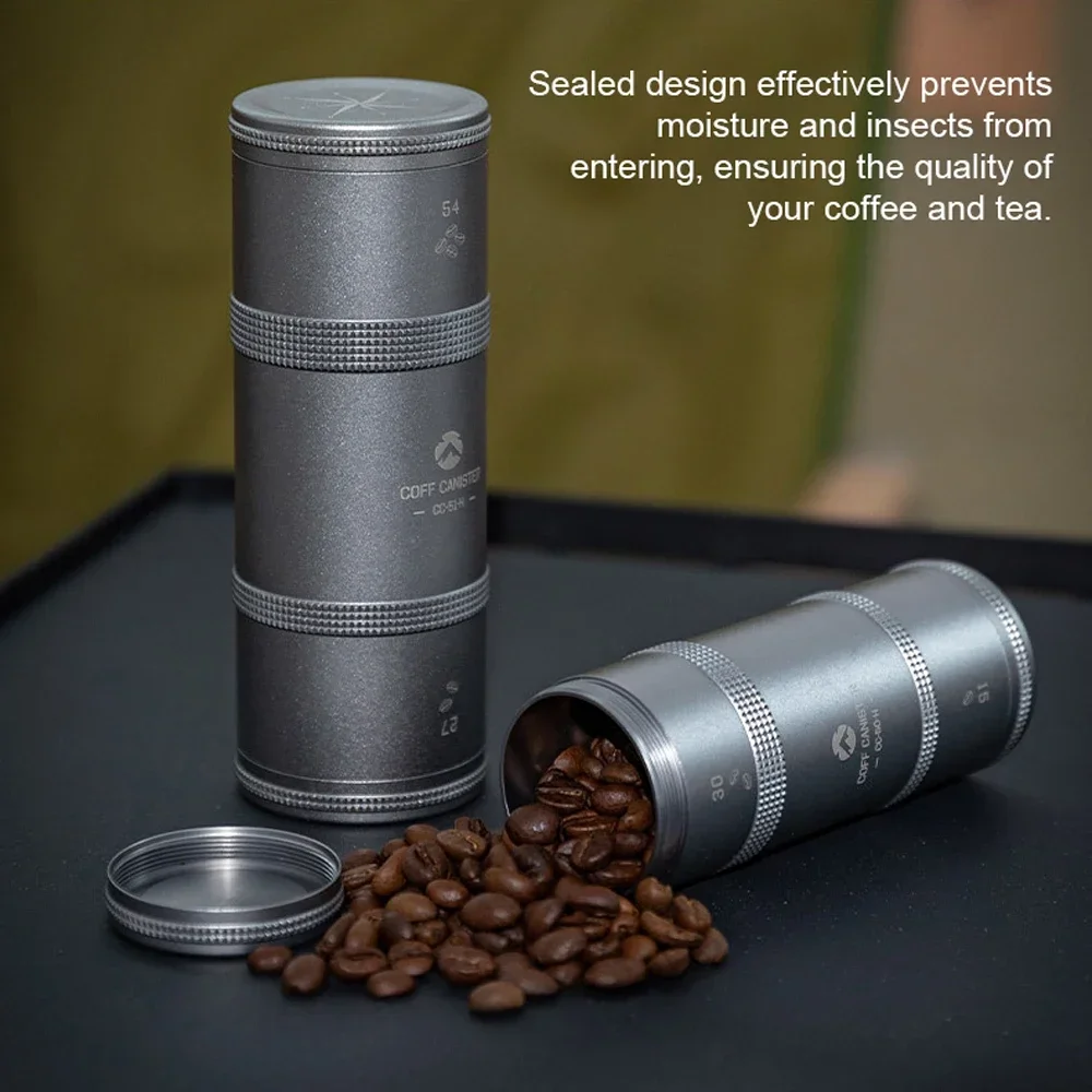 

Coffee Bean Tea-leaves Storage Bottle Coffee Can Outdoor Camping Aluminum Alloy Seal-ed Layered Storage Jar for Coffee and Tea