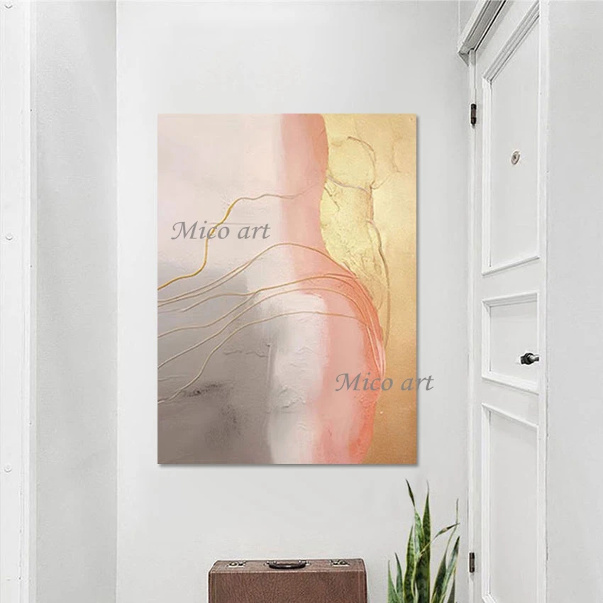 

Canvas Picture Modern Textured Wall Art Abstract Hand Painted Acrylic Artwork Frameless Latest Arrival Wedding Room Decoration