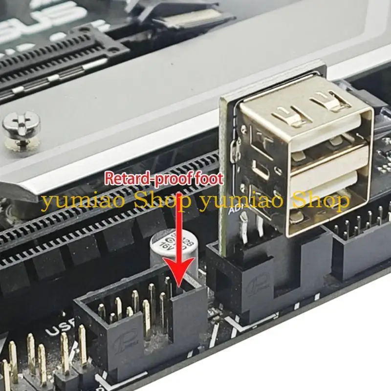 587B 마더 보드 USB 2.0 9pin 전면 커넥터 컨버터 메인 보드 9pin USB 2.0