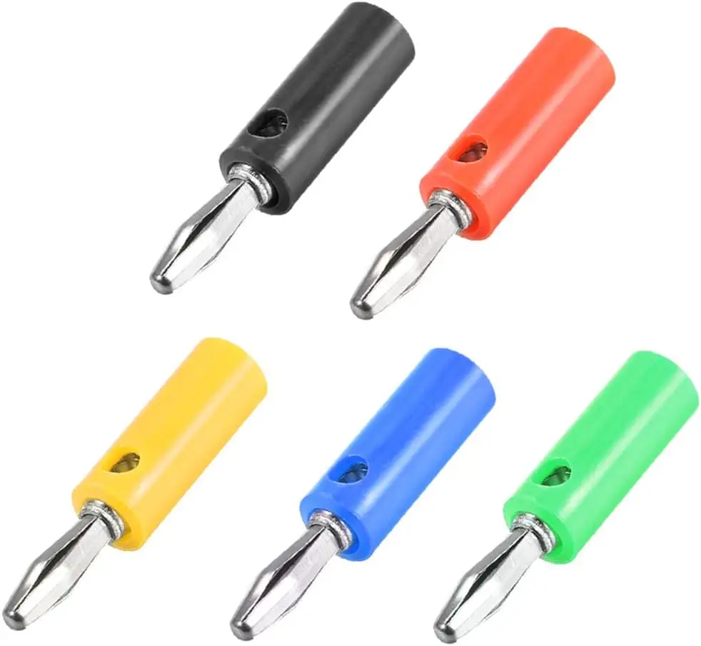 

Kidisoii 4mm Banana Plugs Speaker Wire Cable Screw Plugs Connectors 5-Colors 20pcs Jack Connector