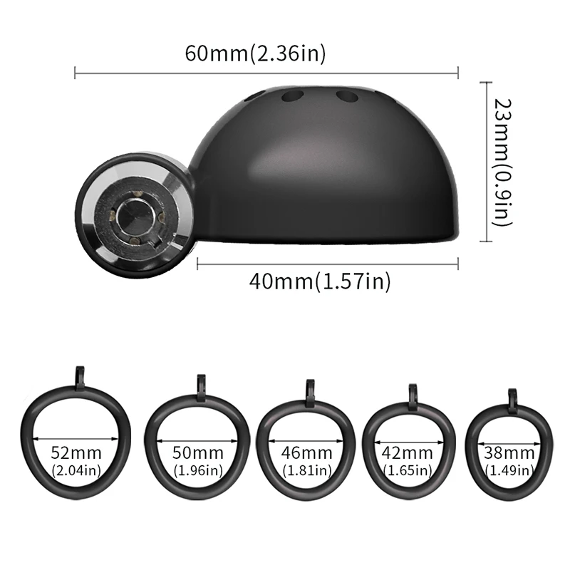 5 Size Male Chastity Cage Device Small/Standard Cock Cage with Rings Erotics Urethral Brass Lock Locking Sex Toys for Men Adults